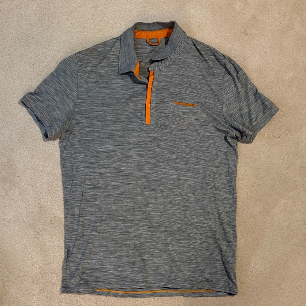 Icebreaker Gray Polo with Orange Highlights